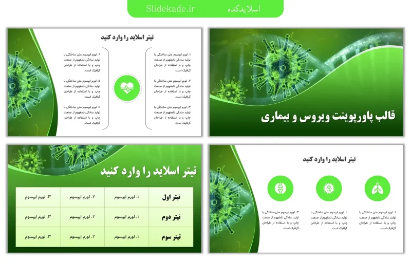 قالب پاورپوینت ویروس و بیماری